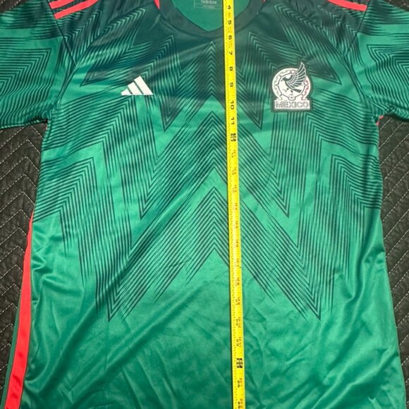 Adidas Men's Medium Slim Fit‎ Mexico Aeroready Jersey Green / Red - Picture 6 of 7